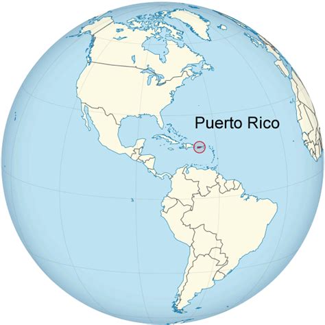 Map of Puerto Rico on World Map
